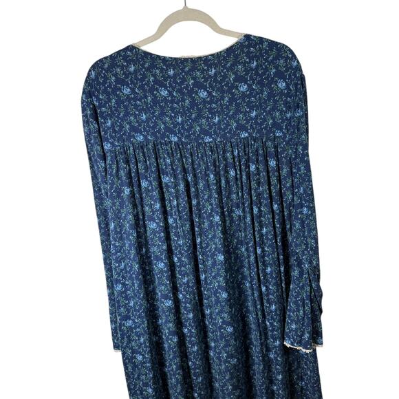 Eileen West Blue Floral Nightgown Modal Cottagecore Sleep Womens Plus 2x - Picture 7 of 7